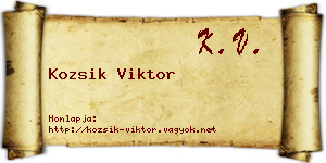 Kozsik Viktor névjegykártya